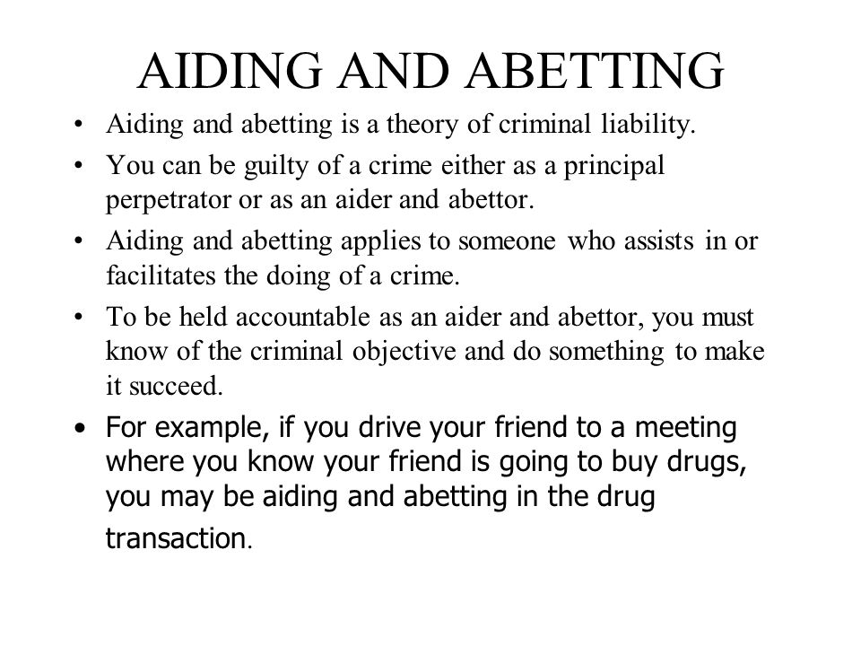 aiding and abetting a criminal offence definition